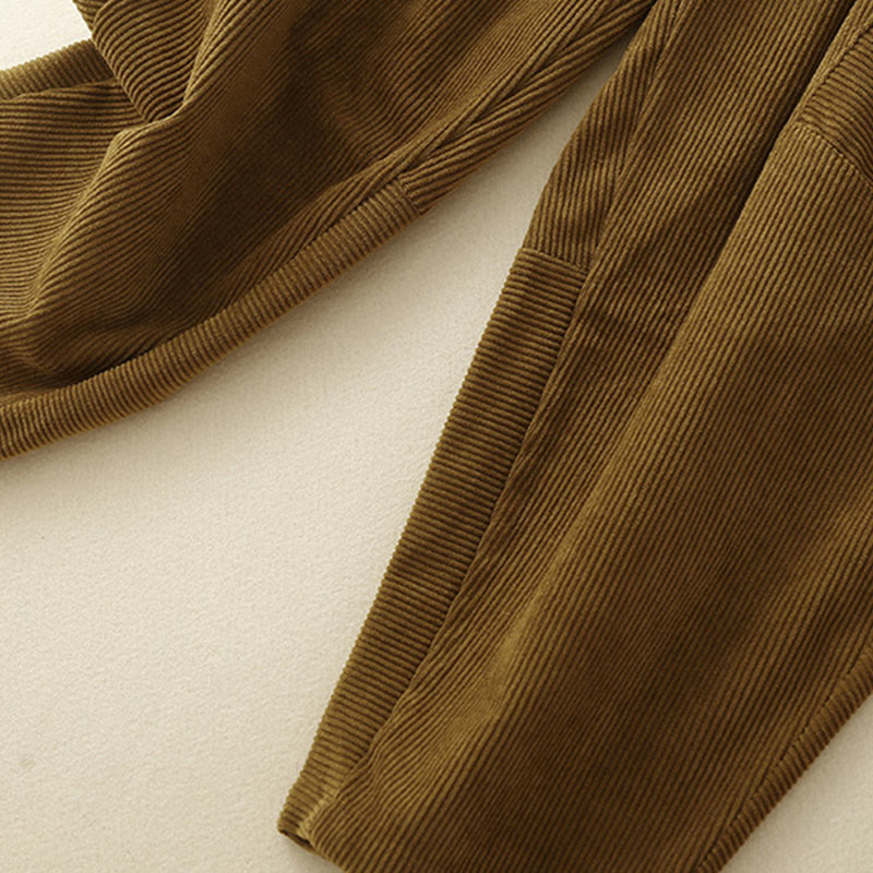 Tactile Corduroy Cotton Tapered Grounding Harem Pants