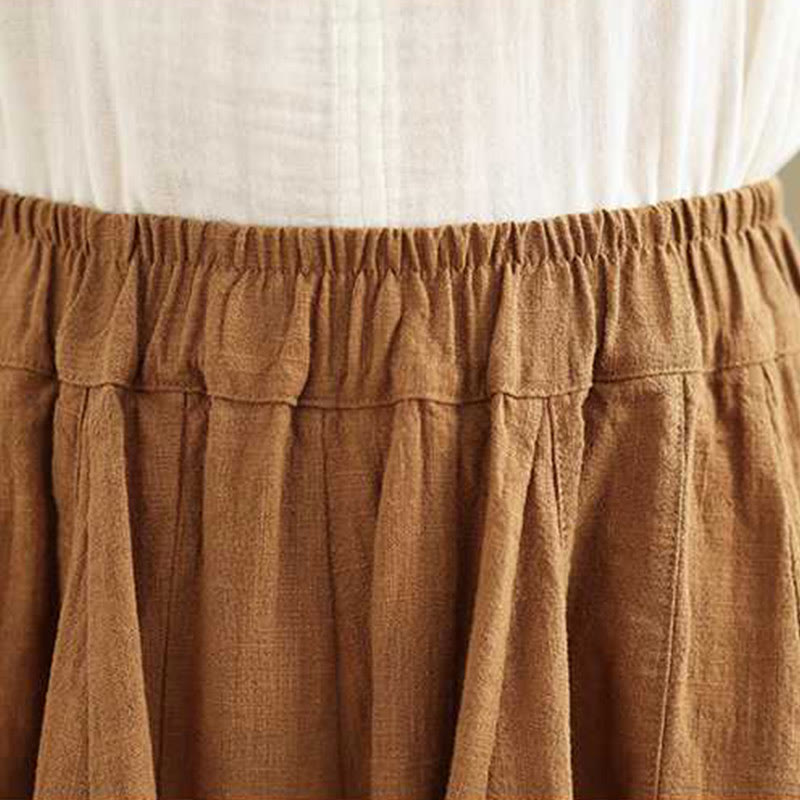 Spring Casual Simple Design Women's Cotton Linen Harem Pants With Pockets