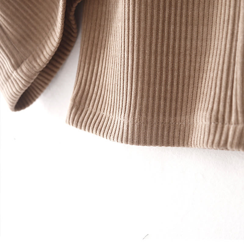 Casual Solid Color Women's Wide Leg Corduroy Cotton Fleece-Lined Pants With Pockets
