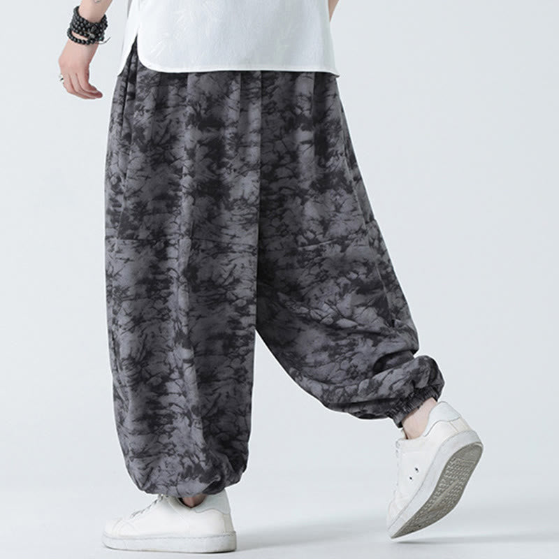 Breathable Lightweight Botanical Print Men's Meditation Harem Pants