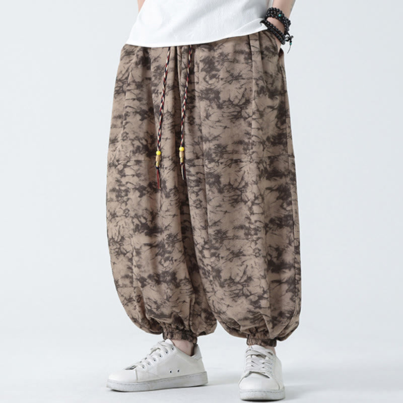 Breathable Lightweight Botanical Print Men's Meditation Harem Pants