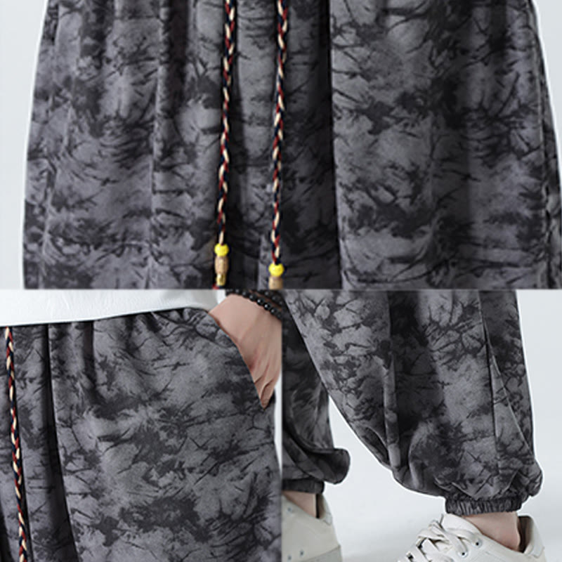Breathable Lightweight Botanical Print Men's Meditation Harem Pants