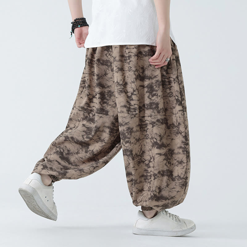 Breathable Lightweight Botanical Print Men's Meditation Harem Pants