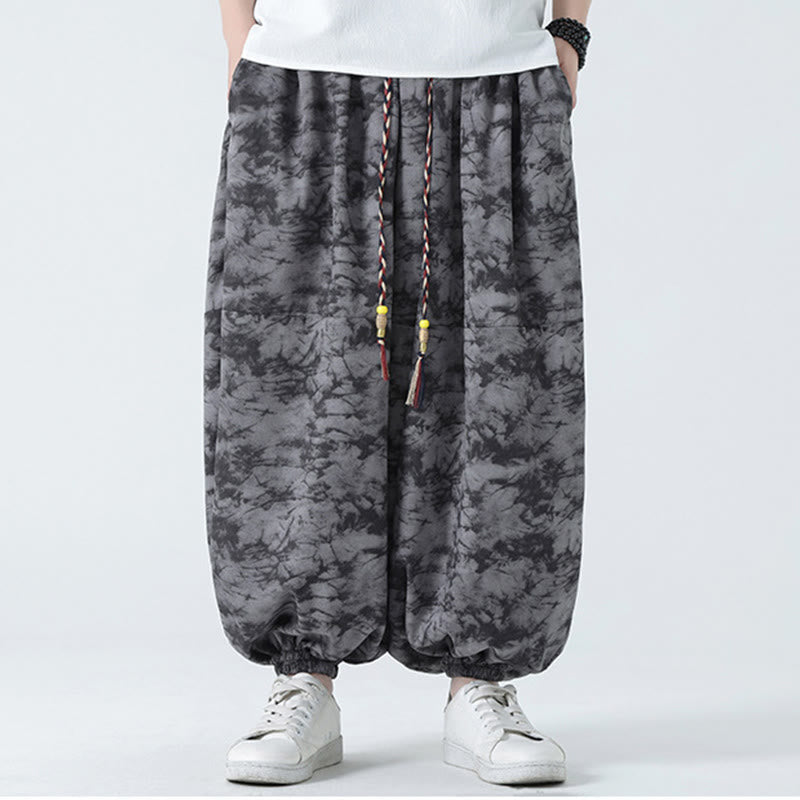 Breathable Lightweight Botanical Print Men's Meditation Harem Pants
