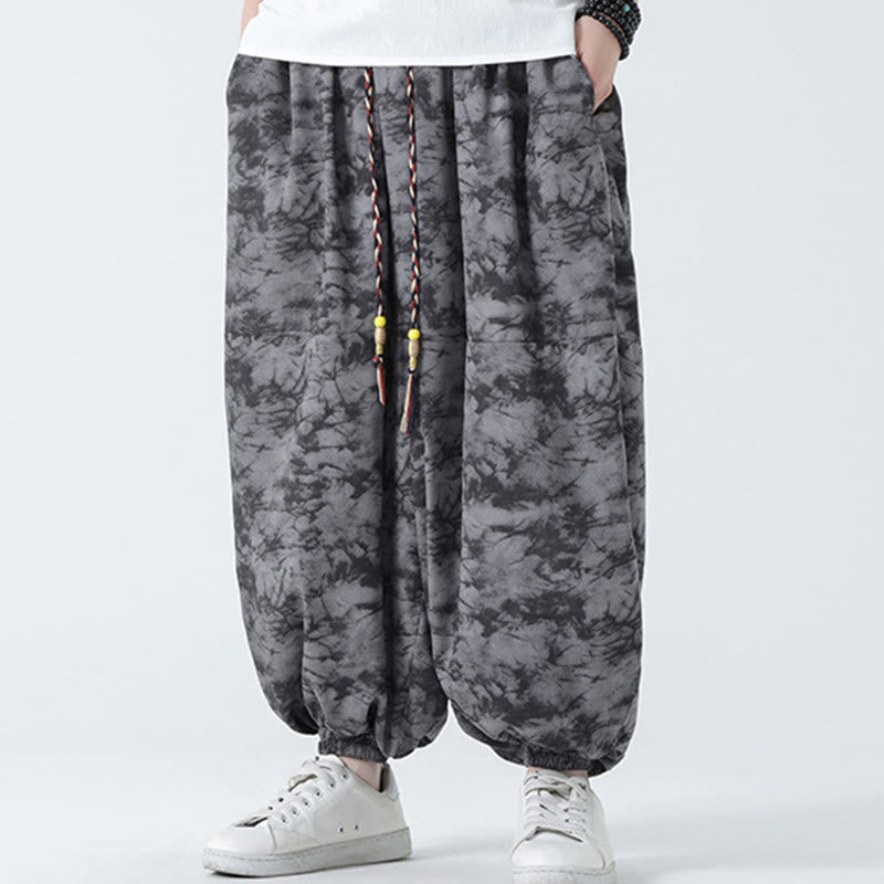 Breathable Lightweight Botanical Print Men's Meditation Harem Pants