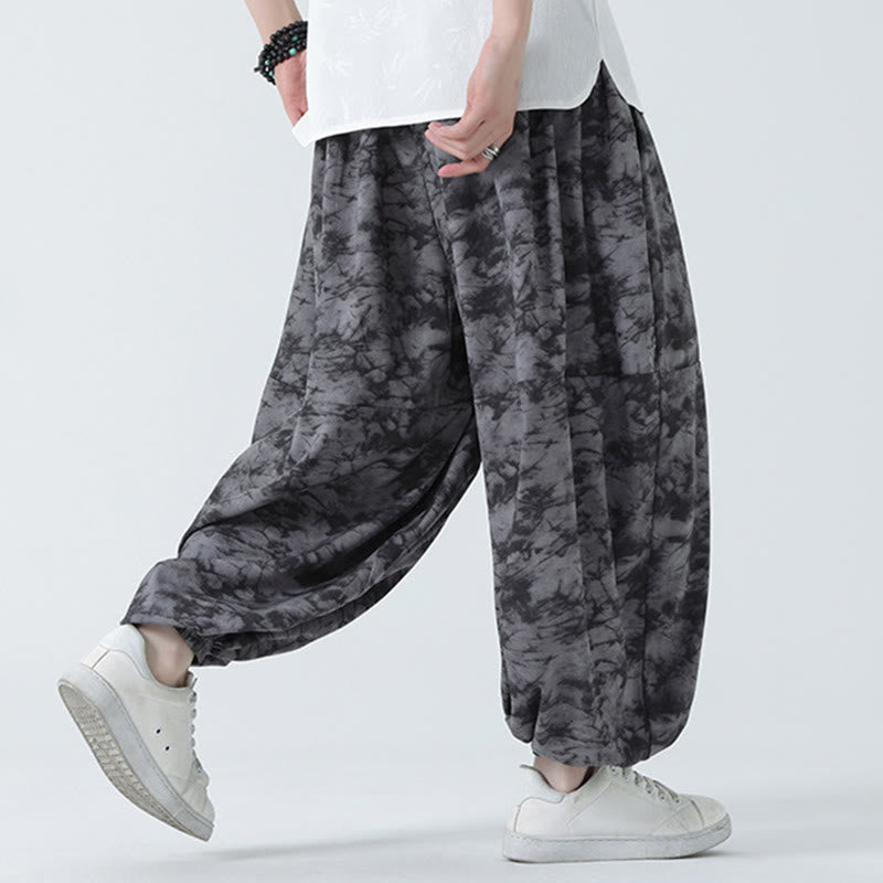 Breathable Lightweight Botanical Print Men's Meditation Harem Pants
