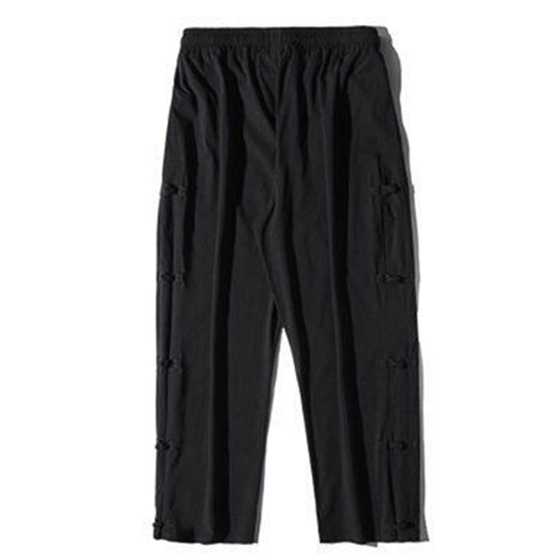 Tactile Crane Print Wide-Leg Meditation Pants
