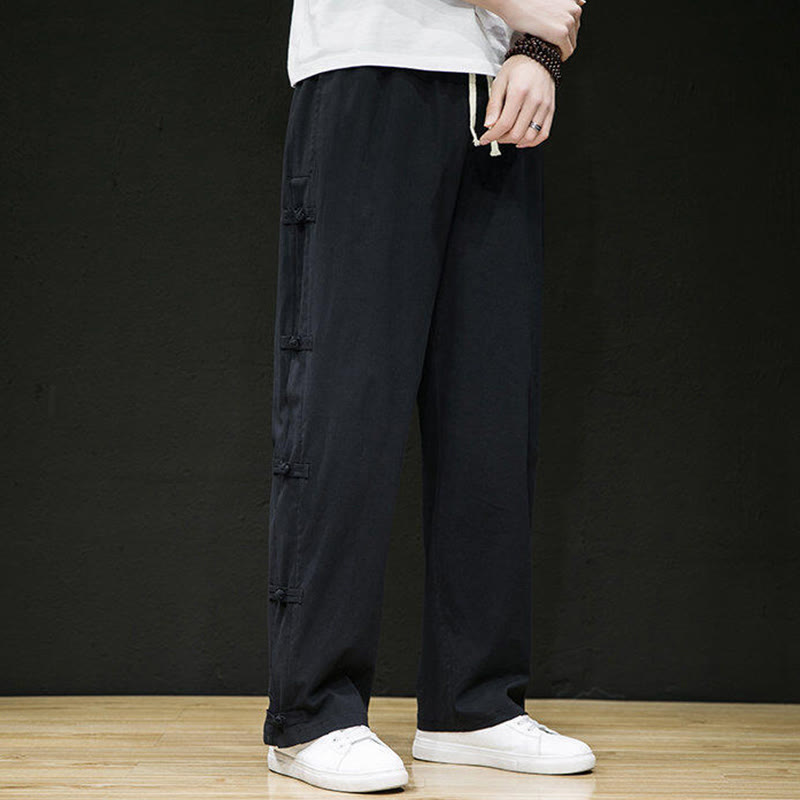 Tactile Crane Print Wide-Leg Meditation Pants