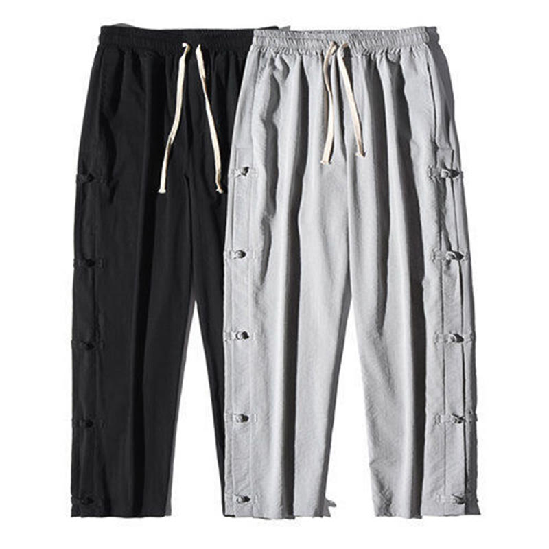 Tactile Crane Print Wide-Leg Meditation Pants