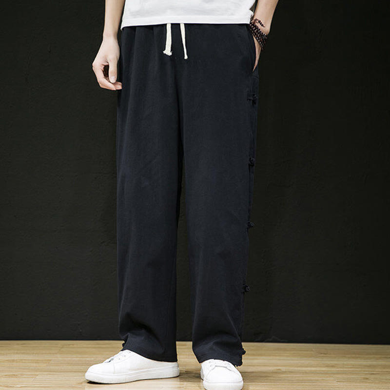 Tactile Crane Print Wide-Leg Meditation Pants