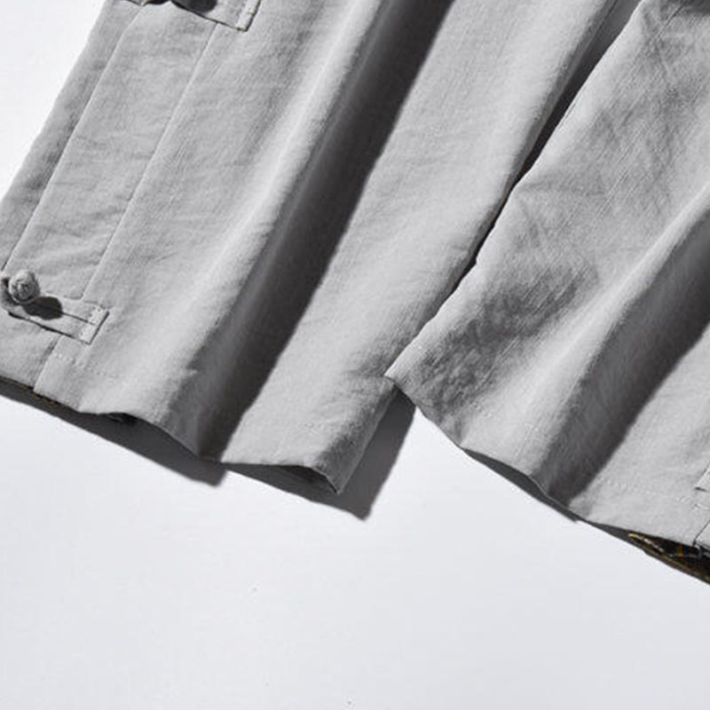 Tactile Crane Print Wide-Leg Meditation Pants