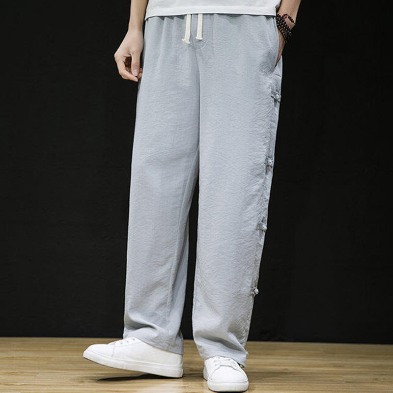 Tactile Crane Print Wide-Leg Meditation Pants