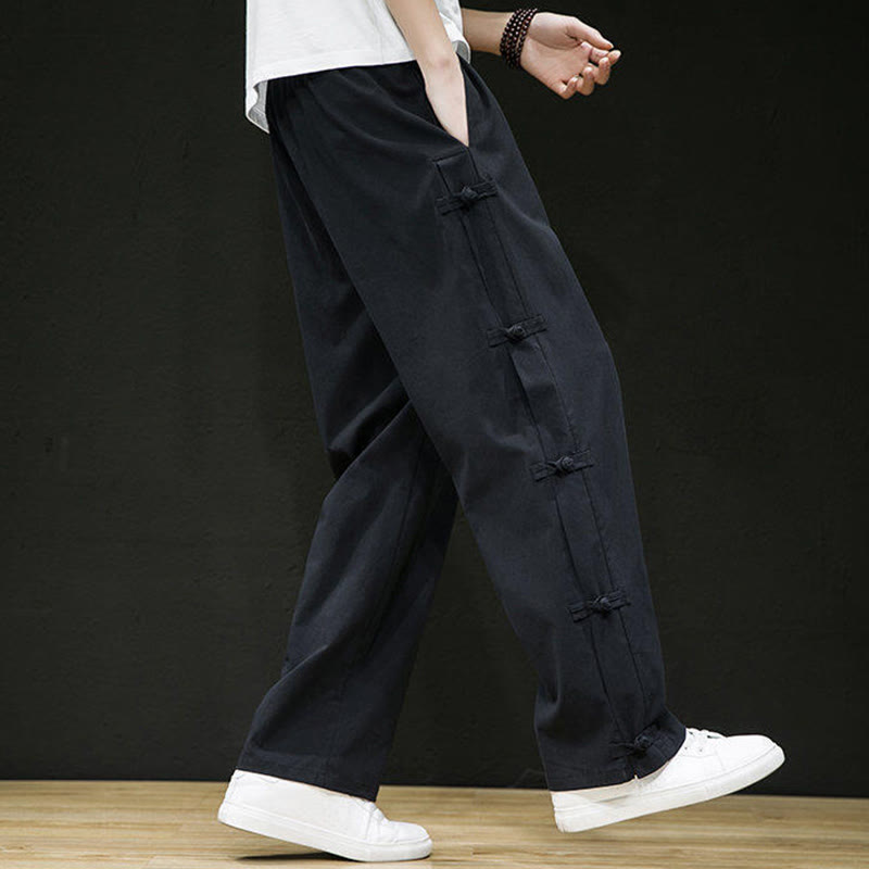 Tactile Crane Print Wide-Leg Meditation Pants