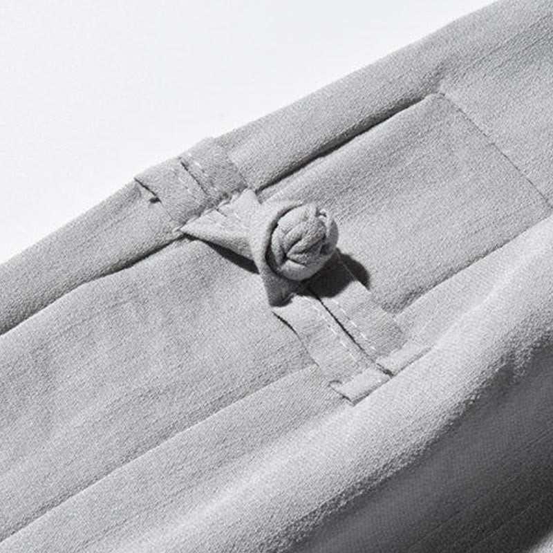 Tactile Crane Print Wide-Leg Meditation Pants