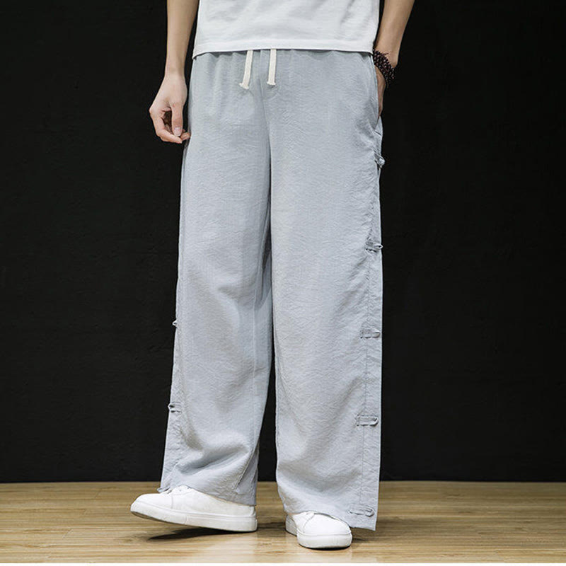 Tactile Crane Print Wide-Leg Meditation Pants