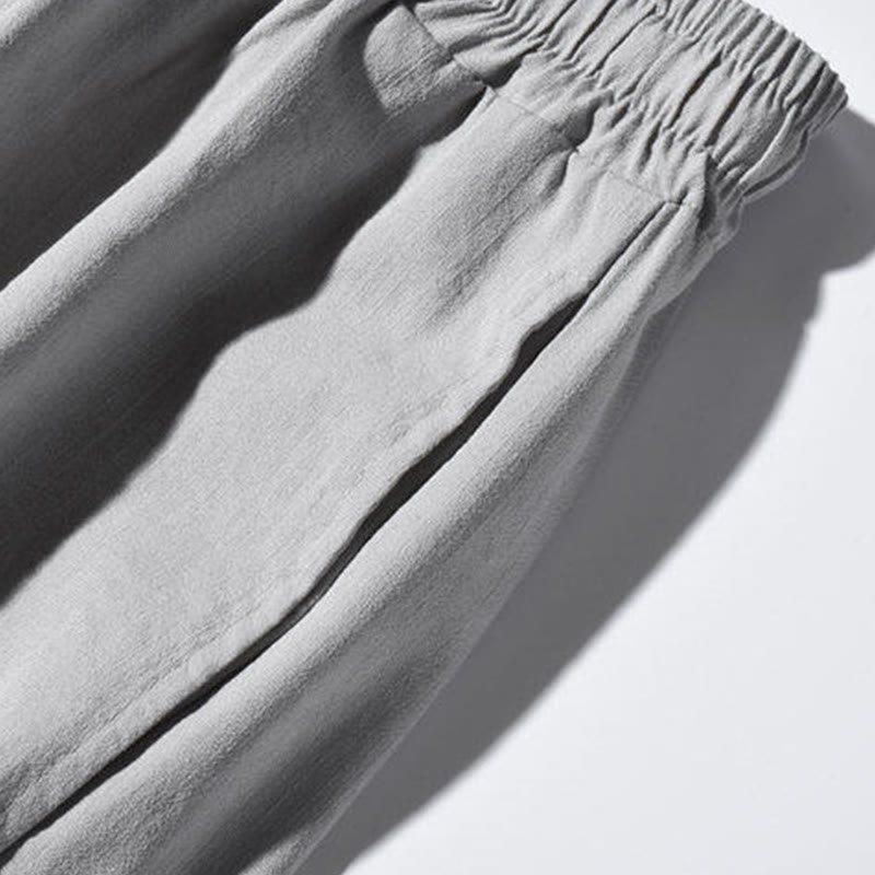 Tactile Crane Print Wide-Leg Meditation Pants