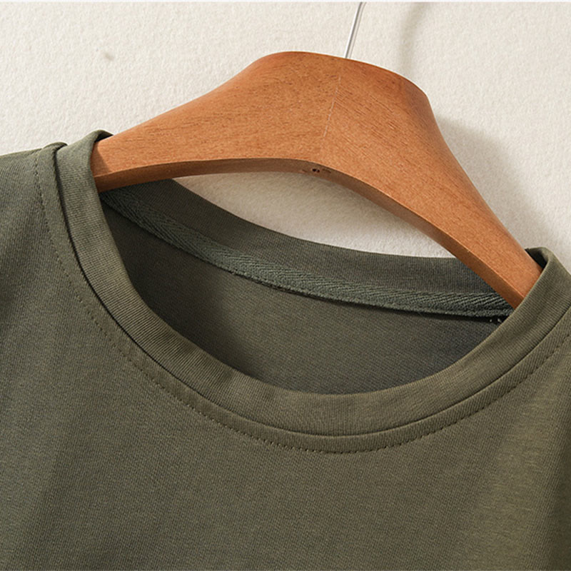 Casual Pure Irregular Hem Cotton Linen Women's Long Sleeve T-shirt