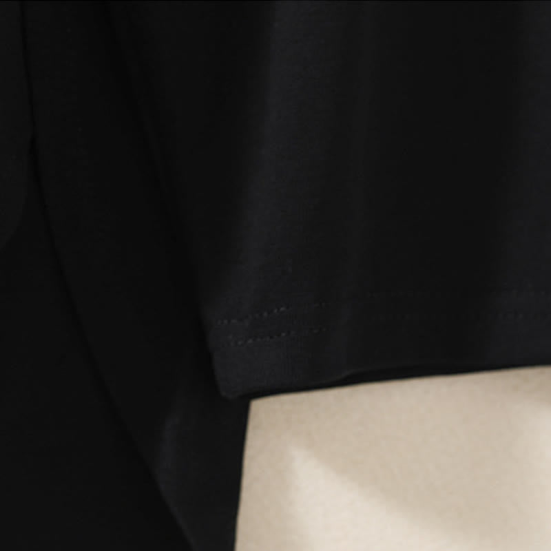 Casual Pure Irregular Hem Cotton Linen Women's Long Sleeve T-shirt