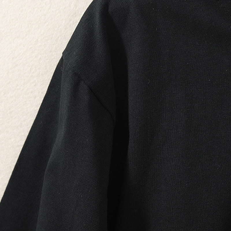 Casual Pure Irregular Hem Cotton Linen Women's Long Sleeve T-shirt