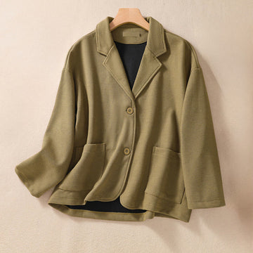 Minimalist Breathable Cotton Lapel Grounding Jacket