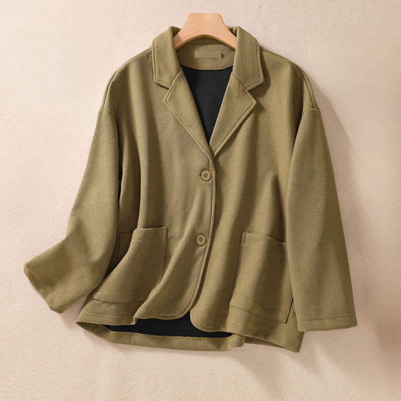 Minimalist Breathable Cotton Lapel Grounding Jacket