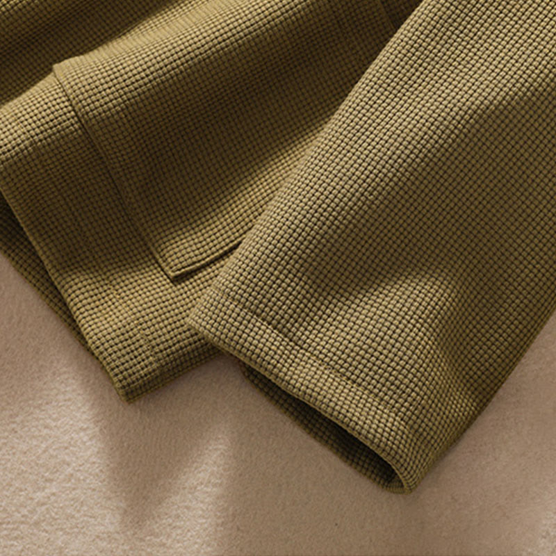 Minimalist Breathable Cotton Lapel Grounding Jacket