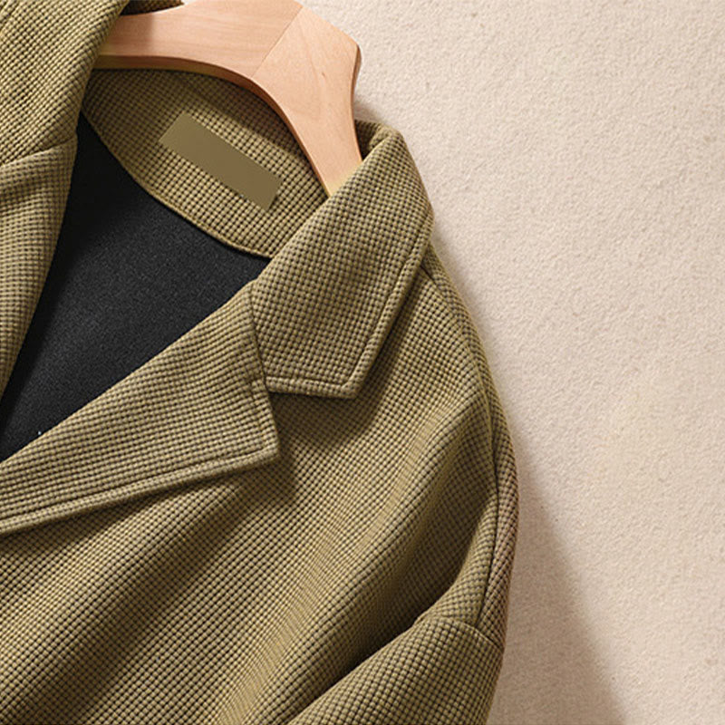 Minimalist Breathable Cotton Lapel Grounding Jacket
