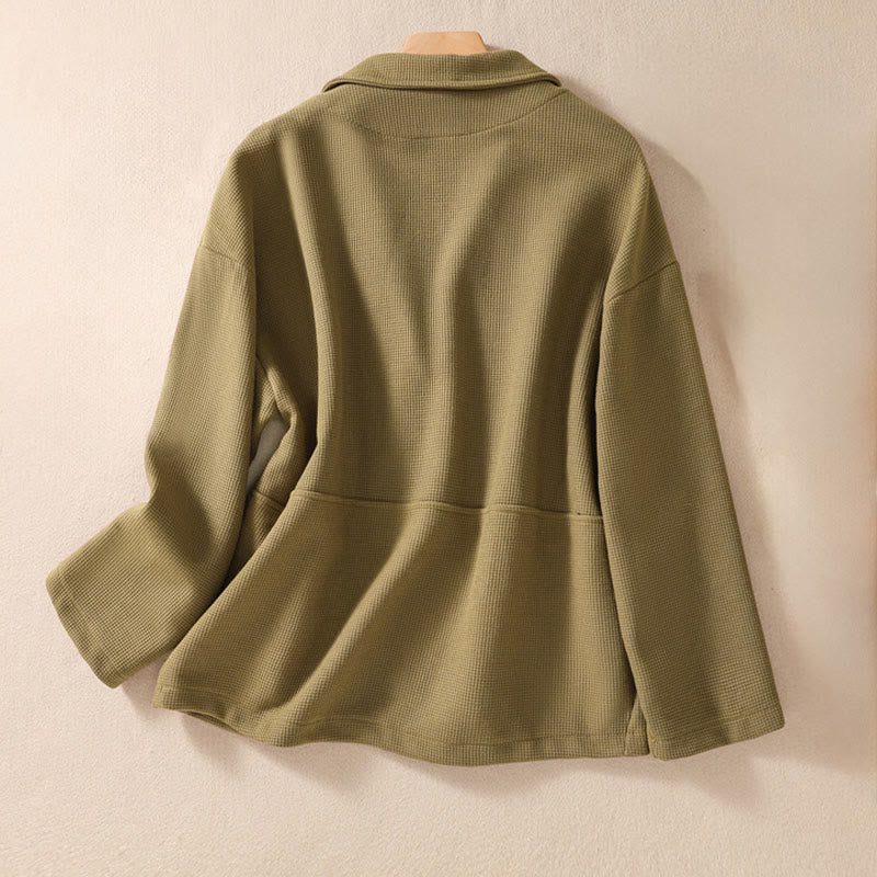 Minimalist Breathable Cotton Lapel Grounding Jacket