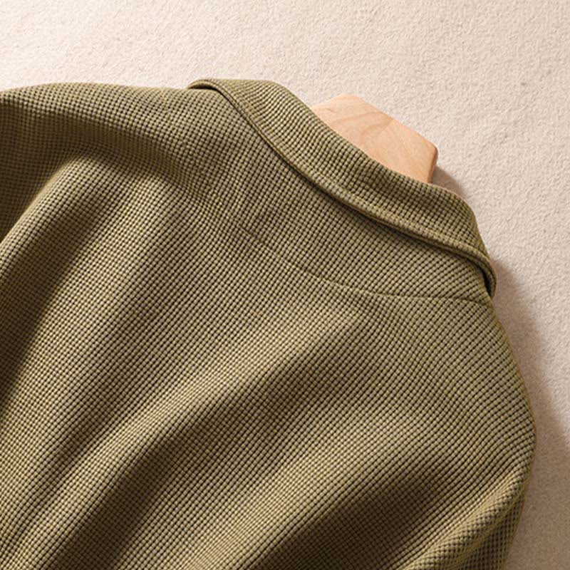 Minimalist Breathable Cotton Lapel Grounding Jacket