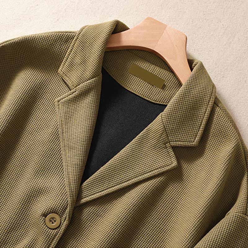 Minimalist Breathable Cotton Lapel Grounding Jacket