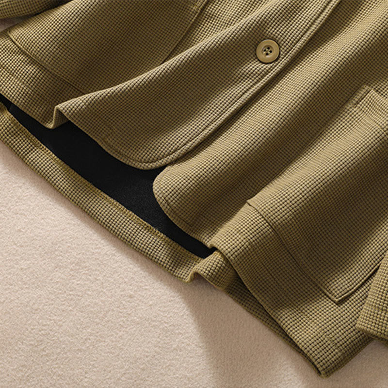 Minimalist Breathable Cotton Lapel Grounding Jacket