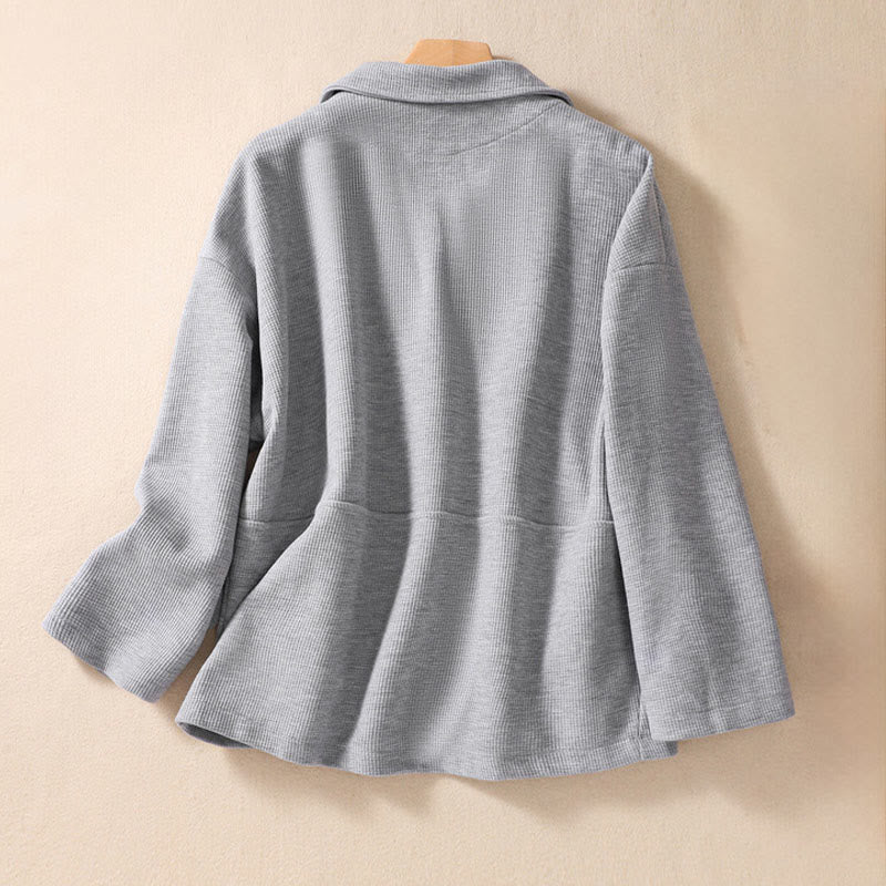 Minimalist Breathable Cotton Lapel Grounding Jacket