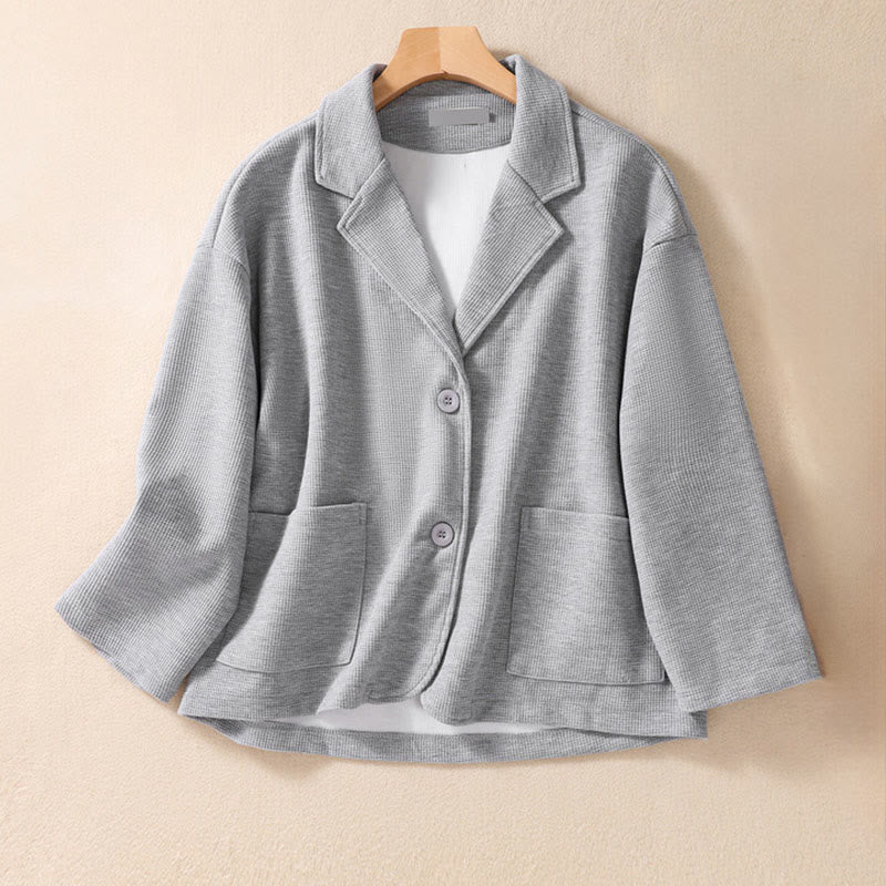 Minimalist Breathable Cotton Lapel Grounding Jacket