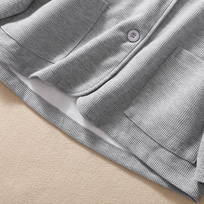 Minimalist Breathable Cotton Lapel Grounding Jacket