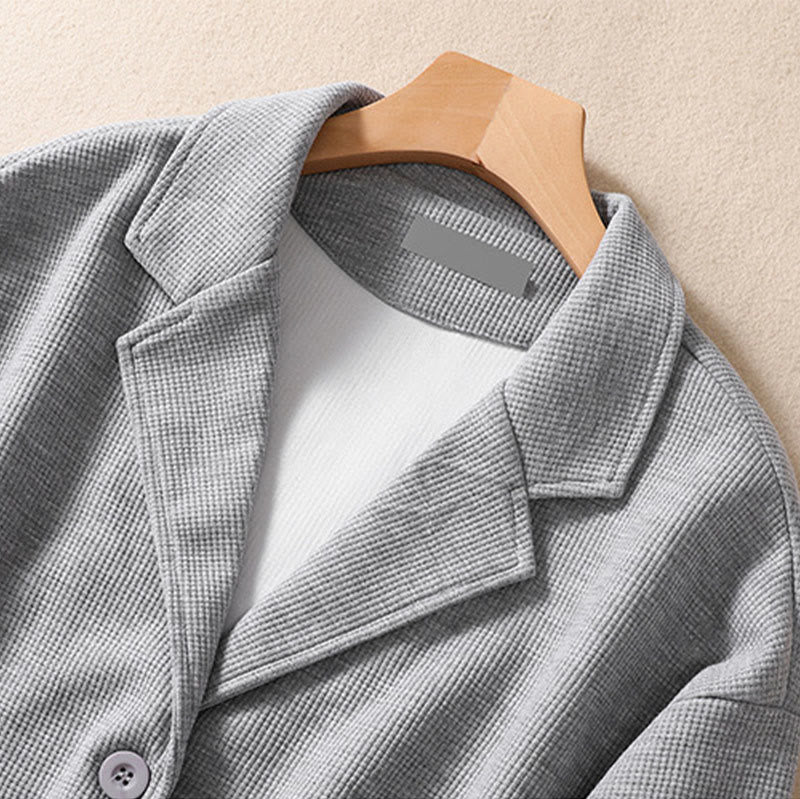 Minimalist Breathable Cotton Lapel Grounding Jacket