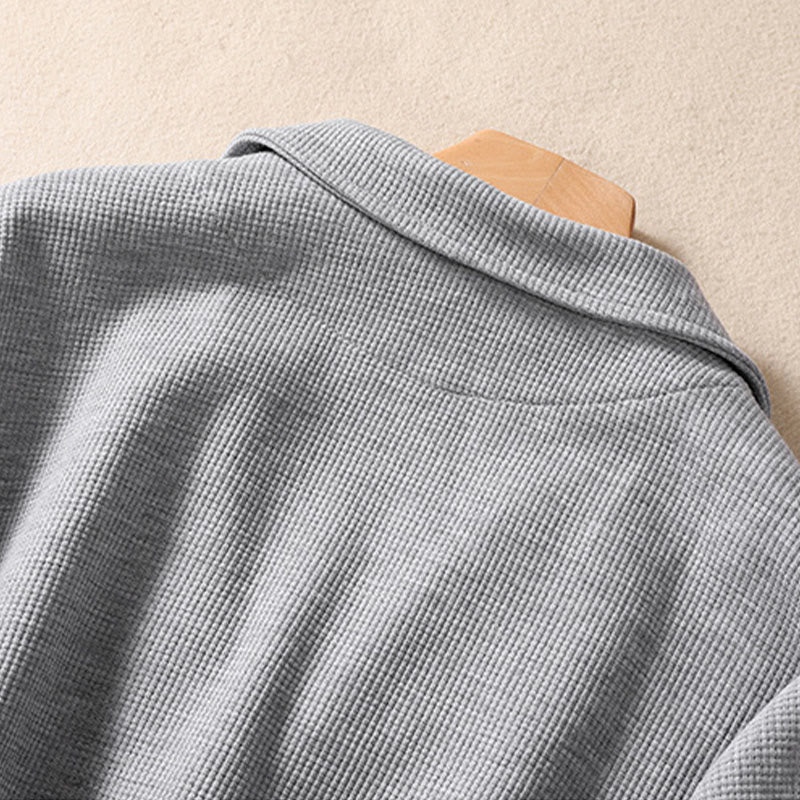 Minimalist Breathable Cotton Lapel Grounding Jacket