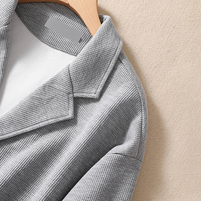 Minimalist Breathable Cotton Lapel Grounding Jacket