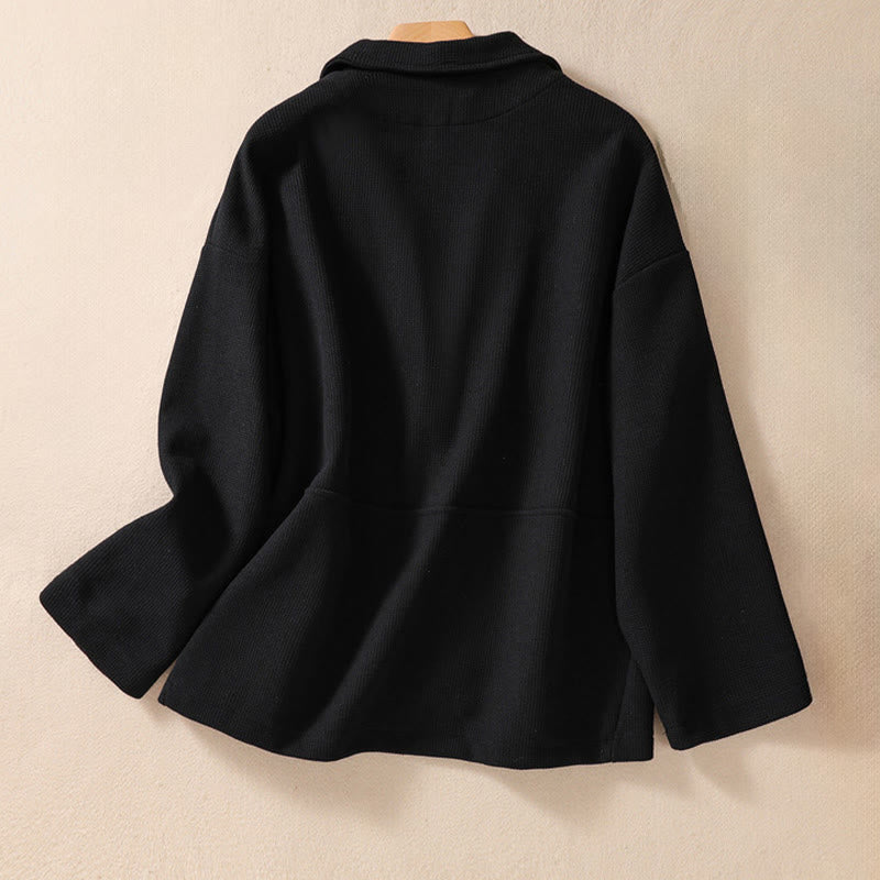 Minimalist Breathable Cotton Lapel Grounding Jacket