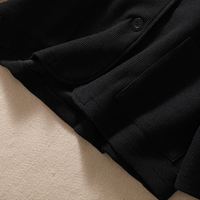 Minimalist Breathable Cotton Lapel Grounding Jacket