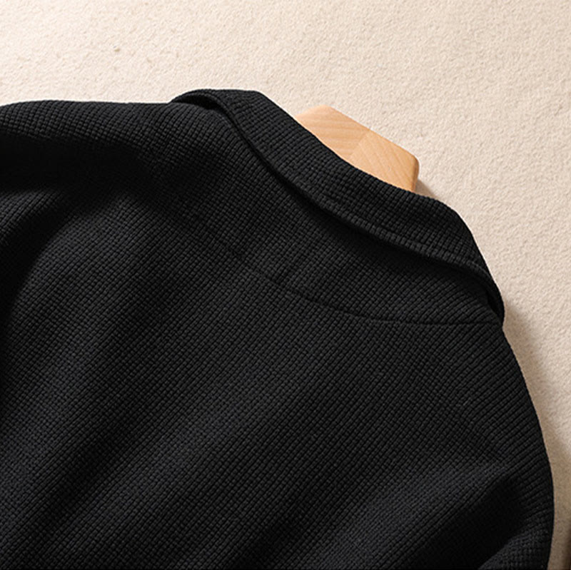 Minimalist Breathable Cotton Lapel Grounding Jacket