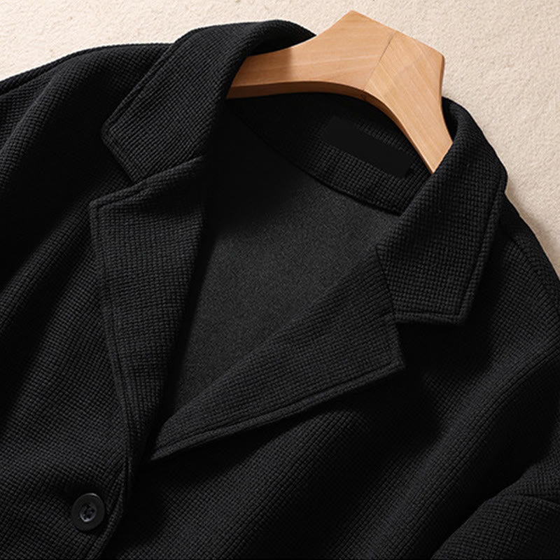 Minimalist Breathable Cotton Lapel Grounding Jacket