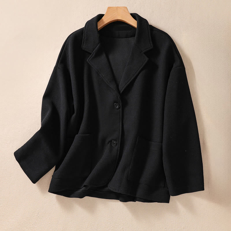 Minimalist Breathable Cotton Lapel Grounding Jacket