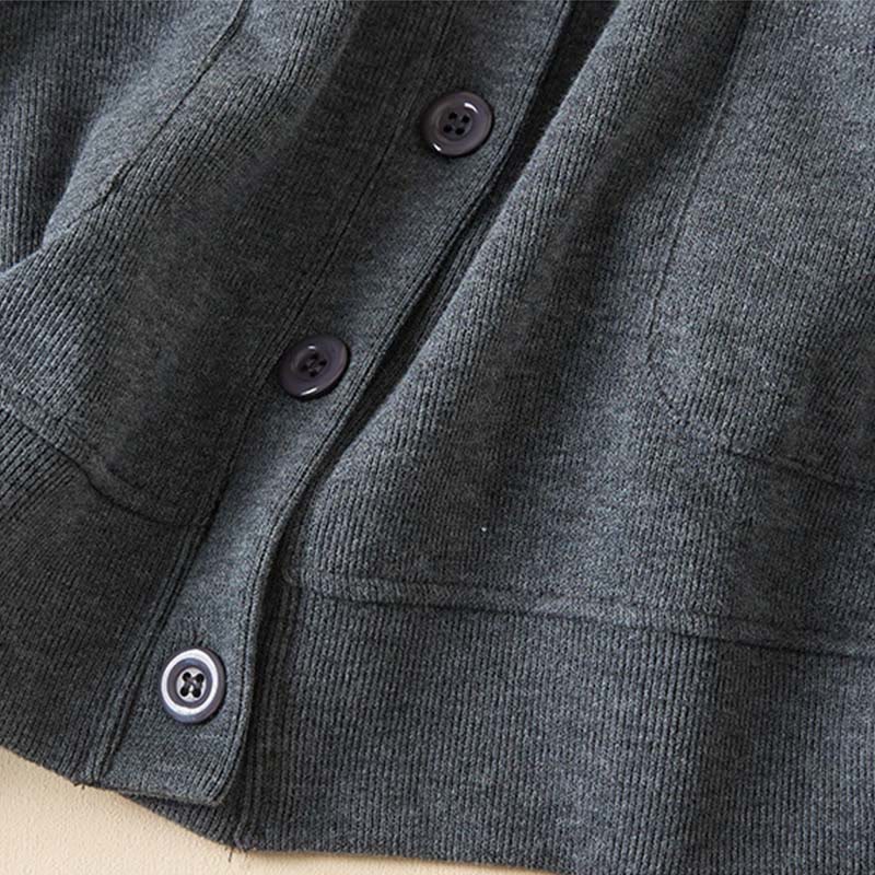 Plain Buttons Women's Cotton Hooded Jacket With Pockets