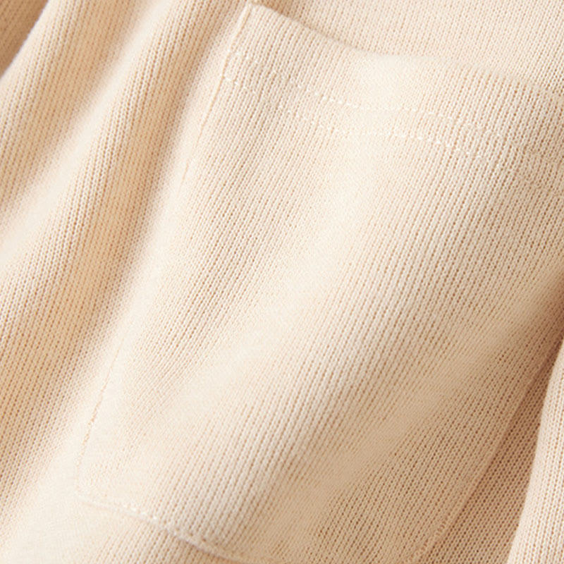 Plain Buttons Women's Cotton Hooded Jacket With Pockets