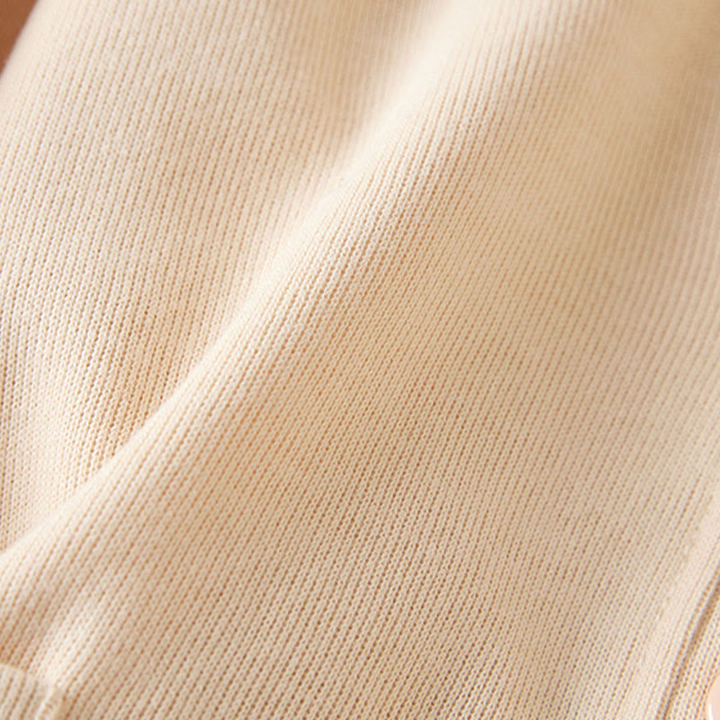 Plain Buttons Women's Cotton Hooded Jacket With Pockets