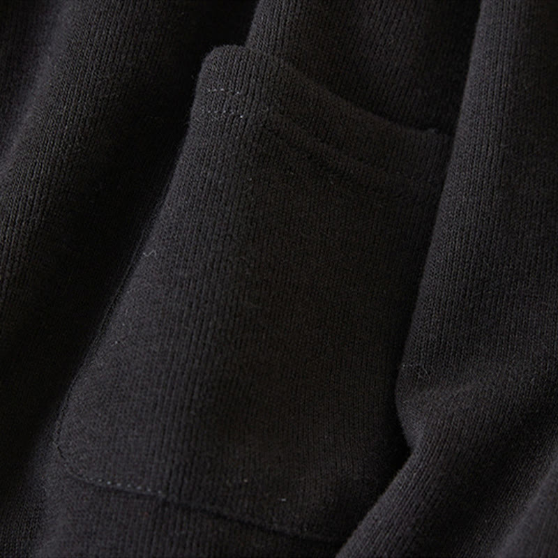 Plain Buttons Women's Cotton Hooded Jacket With Pockets