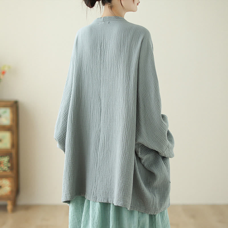 Tactile Cotton Linen Relaxed Fit Meditation Kimono Jacket