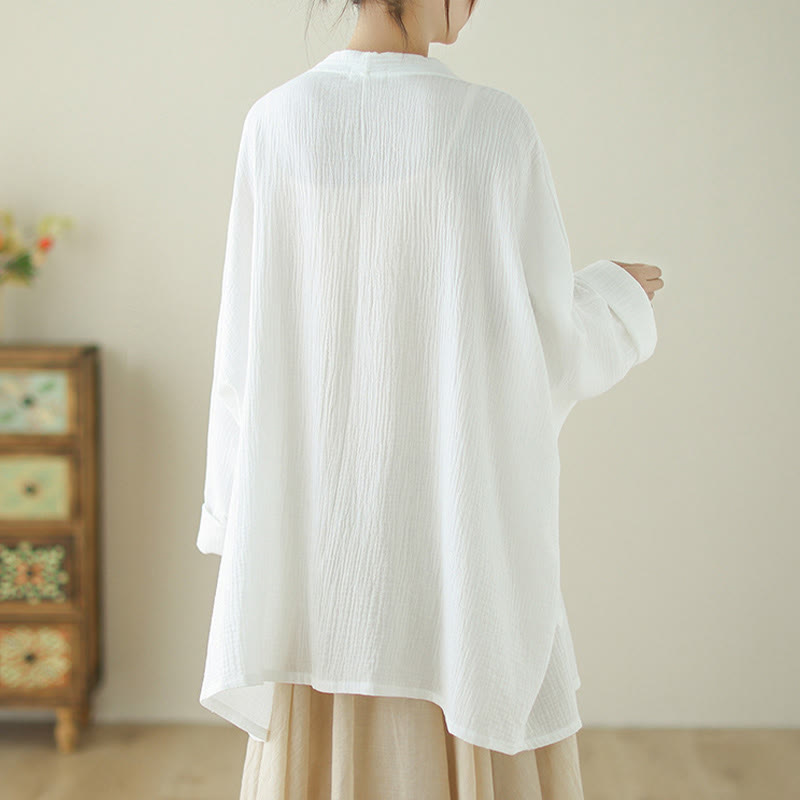 Tactile Cotton Linen Relaxed Fit Meditation Kimono Jacket