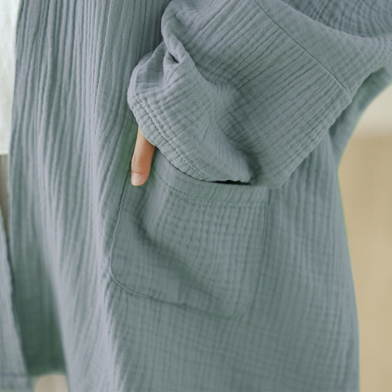 Tactile Cotton Linen Relaxed Fit Meditation Kimono Jacket