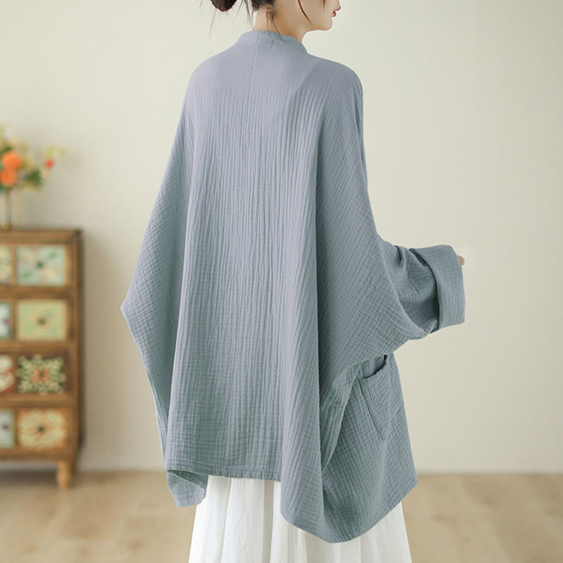 Tactile Cotton Linen Relaxed Fit Meditation Kimono Jacket